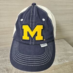 Starter Vtg University Of Michigan Wolverines Navy White Adjustable Baseball Cap